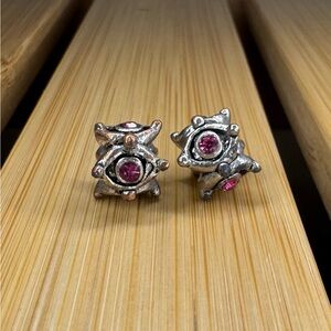 Silver and Pink charms